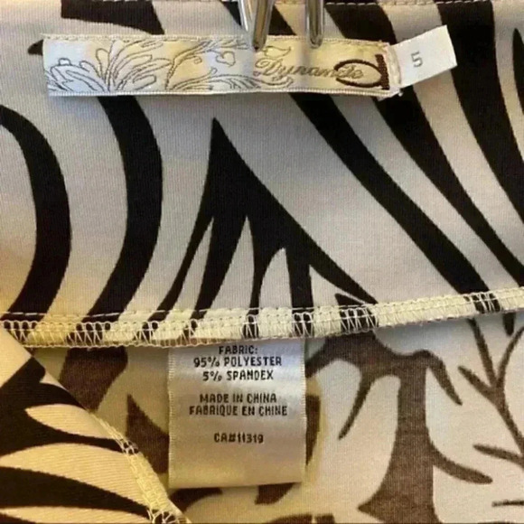 Dynamite A-Line Skirt Cream & Brown Palm Print Flowy Size 2 - Picture 13 of 15